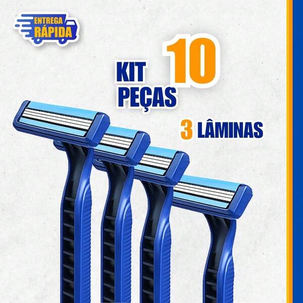 20 Prestobarbas Aparelhos de Barbear 3 Lâminas C/Fita Lubrificante Barbeado Descartável PROMOCAO