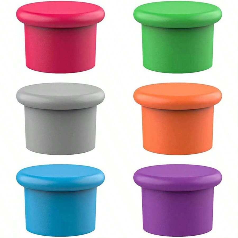 Silicone Red Wine Bottle Cap, Round Silicone Wine Bottle Stopper - Multicolor - View 1