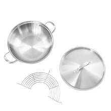 Stainless Steel Pot With Lid 26cm - 304 Grade, Frying Pan, Suitable For Use With Induction Stoves, Gas Stoves, Halogen Stoves, Glass Stoves, And Ceramic Stoves, Used In Kitchens In Hotels, Restaurants, Homes, Etc, Composite Steel, Silver - 銀色 - 查看 10