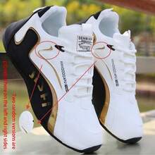 PU 男士低帮休闲运动鞋，软底耐磨跑步运动鞋 - 黑色[PU面] - 查看 3