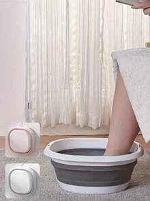 3/1 Stück tragbare Fußsprudelbad Schüssel, Kunststoff Fußwanne, faltbare Badewanne, Wäschekorb, Waschschüssel, platzsparende Aufbewahrungsbox, faltbare Silikonschüssel, faltbare Waschschüssel, tragbare Fußwaschbecken, faltbare Massage Fußsprudelbad Schüssel, Fußpflege Werkzeuge, faltbare Waschschüssel, Gemüsewaschwanne, Fußwaschbecken - Grau - Übersicht 4