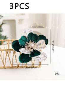 1/2/3 件圣诞闪光人造花圣诞树 DIY 装饰圣诞婚礼节日派对家居花瓶装饰