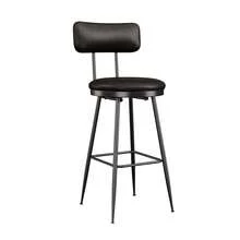 Rosahqnda Lot de 2 tabourets de bar, chaises de cuisine, assise rembourrée, revêtement , style classique et moderne du milieu du siècle, hauteur 65 cm, pour cuisine, salle à manger, bar, noir - Noir-2 pièces - Voir 6