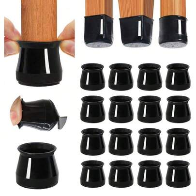 4/8/16/24 piezas Protectores de piso para patas de silla, almohadillas para muebles en pisos de madera dura, deslizadores de muebles para patas de silla, tapas de silicona para patas de silla, protegen los pisos de rayones y reducen el ruido, adecuado para diversos escenarios interiores (Gris)