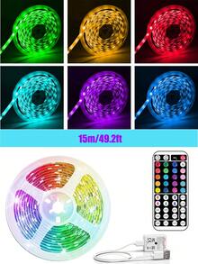 NBBUFF 16-100ft LED Strip Lights, Suitable For Room Decoration, Remote Control Color Changing Lights, Adjustable Color And Brightness, 6 DIY Modes, Applicable For Bedroom Decor, Home Decor, TV Backlight, Living Room, Halloween, Christmas Decoration, Also A Great Gift - Multicolor Light - View 10