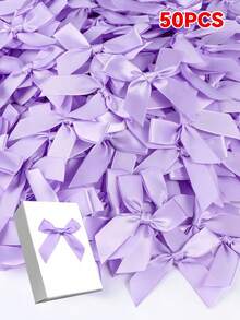 50pcs/Pack Silk Satin Ribbon Bows, For Gift Wrapping Decoration, Making Hair Clips & Headbands, Gift Packaging, Gift Baskets, Birthday Packages, Holiday Decor, Office Decor, Wreaths, Weddings, Bridal Showers, Parties - Multicolor - View 28
