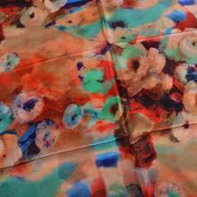 100% Mulberry Silk Scarf For Women Lightweight Long Scarves Beach Wraps Cover Up -Travel Photography Scarfhalloween - .色彩繽紛的花卉粉紅色背景 - 查看 4