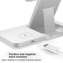 محطة شحن لاسلكية قابلة للطي متوافقة مع أجهزة سامسونج المتعددة، شاحن 3 في 1 حامل لهاتف Galaxy Z Flip 6/5/4/3 Z Fold S25 S24 S23 S22 S21 S20 Ultra FE/Note 20 10 9، ساعة Galaxy Watch 7/6/5 Pro/5/4/3/Active 2/1، سماعات Buds+/Pro/Live، مناسبة للمكتب والسكن والمنزل