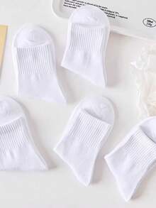 KIT 3 6 12 Basic White Unisex Mid-Calf Socks 35-40 40-46 - 白色 - 查看 3