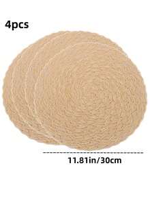 Round Woven Placemats 15 Inch Set Of 4 Bohemian Woven Washable Kitchen Table Placemats For Family Gatherings, Wedding Parties