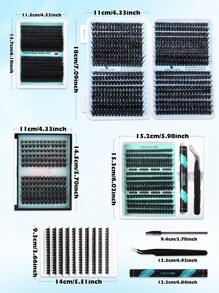 Zestaw 144/180/216/300/648 kępek rzęs D-Roll, sztuczne rzęsy DIY do segmentacji w domu, gęste i puszyste sztuczne rzęsy, z klejem i zabezpieczeniem, szczoteczka do zębów, zestaw pęset, odpowiednie dla początkujących, hybrydowy inteligentny zestaw do przedłużania rzęs 10-16 mm, zestaw DIY: osobiste rzęsy + klej + pęseta + czarna szczoteczka do oczu, łatwy w użyciu, odpowiedni do makijażu i pielęgnacji różnych oczu, na co dzień, na wesele, na imprezę, prezent dla ucznia na powrót do szkoły, zestaw kępek rzęs, rzęsy, sztuczne rzęsy