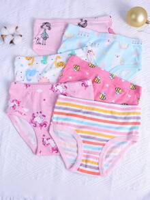6 Pieces The Four Seasons Little Girls' Soft Cotton Underwear Toddler Undies Young Girl Panties