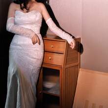 White Hollow Printed Lace Gloves Modify The Arm Fingerless Sleeves Bridal Wedding Dress Accessories Daily Wear High-End Wear Accessories Suitable For Wedding Banquet Party Lolita Halloween Fall Clothes For Women