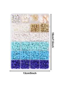 Ocean Series Soft Clay Beads Kit, Summer Sea Beach Style Beads Kit For Jewelry Making, DIY Bracelets Necklace Earrings Unique Creative Crafts, Suitable As Handmade Gift Give Friends