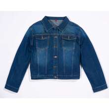 BELIME Chamarra  para Mujer  Liso    Casual    Mezclilla    Bolsillo  Botón delantero  Botón    Oversize   Diario    Azul  Managa Larga  65% Algodón