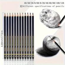 12/25/32pcs Sketch Drawing Pencil Set, Black & White Charcoal Pencils, Art Supplies For Adults & Students - Sets - View 5