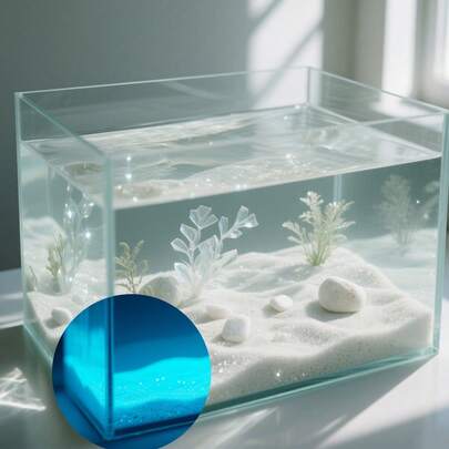 2000/6000pcs Solar Powered Glow Pebbles - 0.38cm Glow Stones, Suitable For Aquarium And Potted Plants, ABS Resin