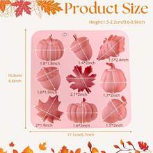 1 pieza Molde de silicona de Halloween Moldes de silicona de otoño Molde de silicona 3D de calabaza Molde de hoja de arce de otoño Molde con forma de bellota Molde con tema de otoño de Halloween para decoraciones de cupcakes, resina, jabón, velas y bandejas de cubitos de hielo