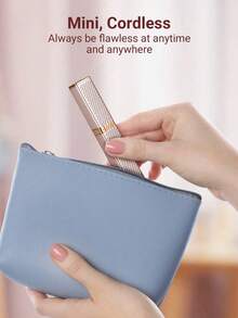 Nuevo afeitadora eléctrica de oro rosa para mujeres, recargable por USB, diseño de doble cuchilla para mejillas, labios, barbilla, línea del bikini y axilas, recortadora portátil, regalo perfecto para vacaciones, afeitadora de diamantes, totalmente automática - Multicolor - Ver 6