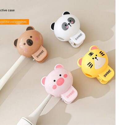 Cute Animal Toothbrush Holder Travel Toothbrush Cover Dustproof Toothbrush Head Protective Clip Protective Cap Home Outdoor Storage Box Suitable For Business Trips And Travel