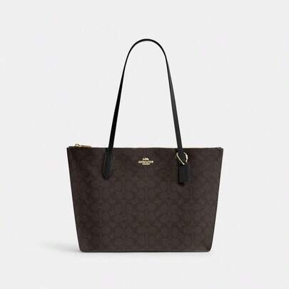 Coach Bolso grande con cremallera para mujer, de piel suave, tipo bandolera, informal, para ir de compras, clásico, para viajes y trabajo, CBT20 IMXAQ