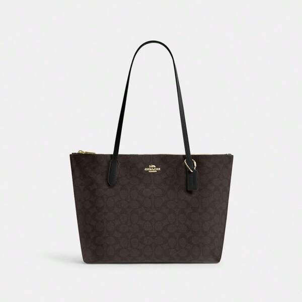 Coach Large Zip Tote Bag For Women Soft Leather Shoulder Bag Casual Handbag Shopping Purse Classic Clutch Bag Purse For Travel And Work,CBT20 IMXAQ