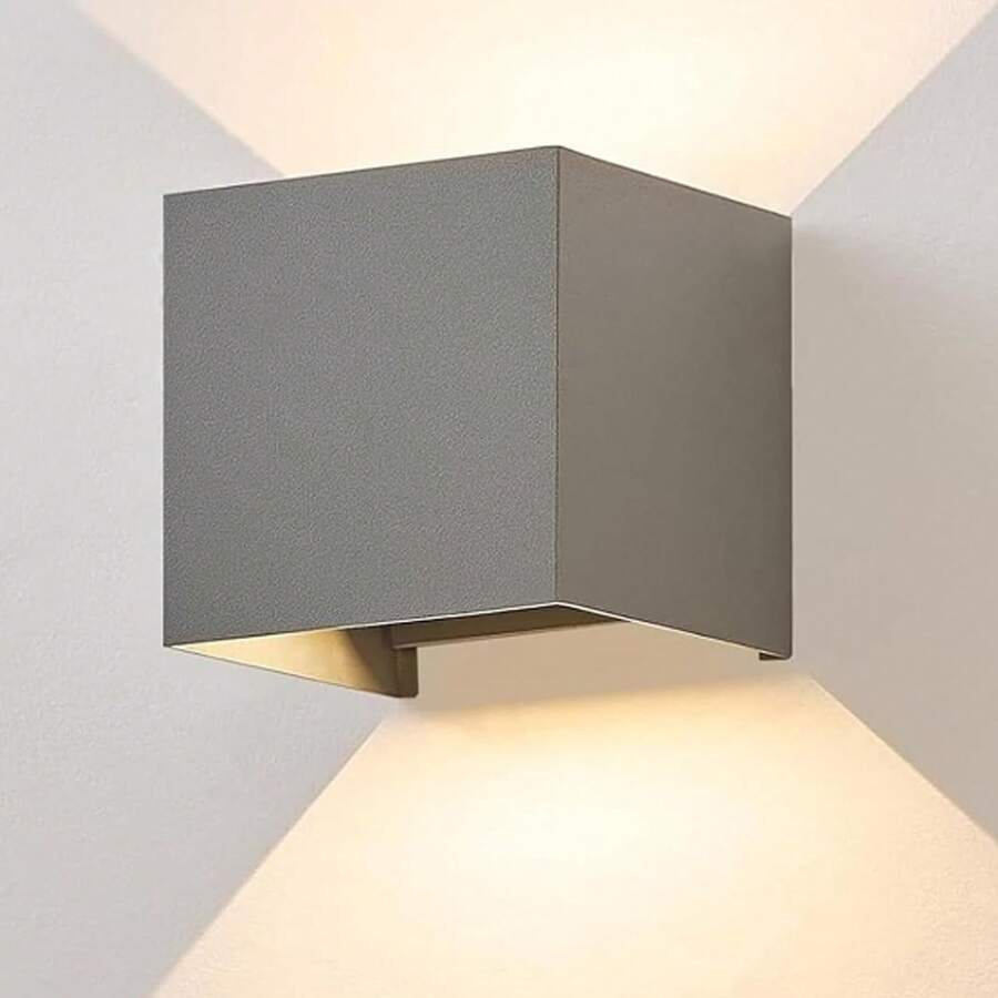 LED壁灯 室内/室外：室外暖白光 IP65 室外壁灯 G9 白色灯 上下楼梯照明 间接式室外灯 适用于房屋墙壁 卧室 走廊 楼梯间（不含灯泡） - 沙灰色 - 查看 1