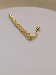 1 قطعة خاتم سرة مربع بسيط من الزركونيا، مجوهرات جسم طويلة للنساء، إكسسوار حفلات