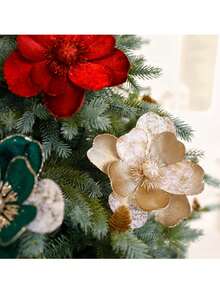 1/2/3 件圣诞闪光人造花圣诞树 DIY 装饰圣诞婚礼节日派对家居花瓶装饰