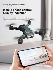Upgraded S6 Quadcopter Drone With 2.4-Inch LCD Remote Controller And HD Dual Cameras, Supports Remote View Switching. It Features Optical Flow Hovering, Smart Obstacle Avoidance, One-Key Landing/Flip, And Gravity Sensing Functions, Powered By 3.7V/1800mAh Modular Battery. - Dark Blue - View 7