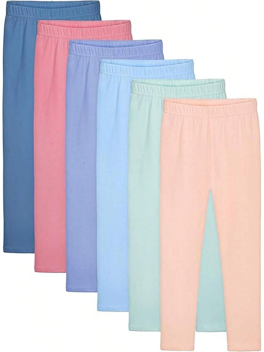 Halloween Kids Costumes 6 Pack Girls Leggings Ankle Length Cotton Leggings Comfortable Stretchy Footless Tights Soft Pants