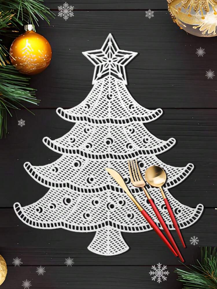 Set Di 4 Tovagliette Natalizie Rotonde A Forma Di Fiocchi Di Neve 37 Cm Lavabili Per Cucina Feste 98904443