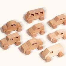 8pcs Wooden Inertia Push & Go Cars, Grip Training Toy Cars For Children, Suitable For Boys, Girls, Birthday, Halloween, Christmas Gifts - Multicolor - View 6