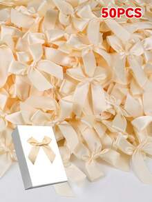 50pcs/Pack Silk Satin Ribbon Bows, For Gift Wrapping Decoration, Making Hair Clips & Headbands, Gift Packaging, Gift Baskets, Birthday Packages, Holiday Decor, Office Decor, Wreaths, Weddings, Bridal Showers, Parties - Multicolor - View 15