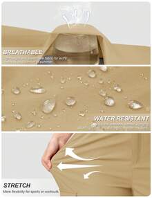 KEFITEVD Women's Cargo Capris Lightweight Hiking Capri Pants With Pockets Water Resistant Summer Travel Outdoor Casual - 卡其色 - 查看 5