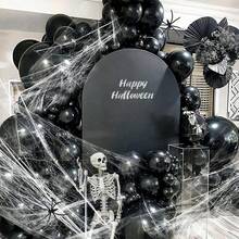 万圣节气球花环拱门套件、多色气球、万圣节室内装饰品、万圣节派对装饰气球。 - 彩色 - 查看 5