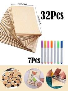 1-32pcs Unfinished Plywood Craft Boards - Measuring 5.91 Inches X 3.94 Inches 2 Mm Thick Compatible With Laser Cutting, Engraving, And Wood Burning - Multifunctional Plywood Sheets Measuring 5.91 Inches X 3.94 Inches And 2 Mm Thick.