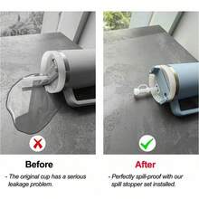 6 件套杯子硅胶防溢密封圈，包括 2 个吸管盖、2 个圆形防漏密封圈、2 个方形防漏密封圈，兼容 1.0 40 盎司/30 盎司玻璃杯和 1 个吸管清洁刷 - 透明白 - 查看 2