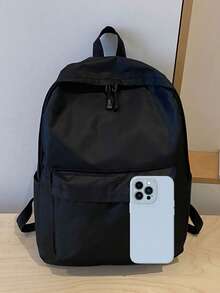 Mochila de gran capacidad, minimalista y ligera, mochila para computadora de estudiante, con correas ajustables para los hombros, adecuada para viajes de semestre de estudiantes - Multicolor - Ver 2