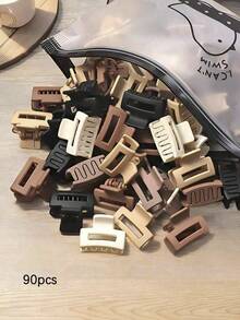 15/20pcs Set, Girls Minimalist Rectangular Hair Clips, Suitable For Daily Or Holiday Wear