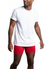 Men's Crew Tee Undershirts, Wicking,, Big & Tall Available - 白色 - 8 件裝 - 查看 2