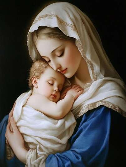 1 pezzo non incorniciato 30 * 40cm/11.8 * 15.7 pollici, Nostra Signora Maria, kit di ricamo a punto croce stampato 11CT/14CT, kit di ricamo a punto croce fai-da-te facile per adulti e principianti, ottimo per decorazione da parete di camera da letto e soggiorno, regalo include tela stampata, ago, filo, disegni e istruzioni.