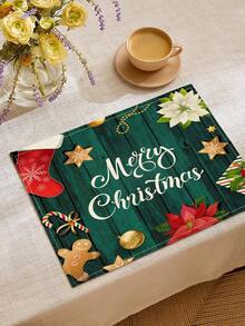 1/2/4/6/8 Stücke digital bedruckte Tischsets, Weihnachts-Tischsets als Tischdekor, geeignet für den täglichen Gebrauch, Feste, Partys, Geburtstage, Hochzeiten, Abendessen, Küchen- und Esszimmer-Dekoration Zuhause