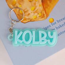 Chaveiro de acrílico personalizado com nome Blod, crachá de acrílico, crachá de mochila, bolsa de fraldas, chaveiros com nome personalizado, crachá de lancheira, chaveiro retrô com nome para o Dia de Ação de Graças, presentes de Natal para crianças, família, namorada, mãe - prateado - Ver 27