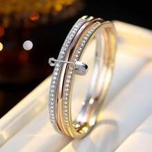 3-In-1 Fashion Versatile Brooch Bracelet With Zirconia Stone, Everyday Jewelry - S62474 - View 18