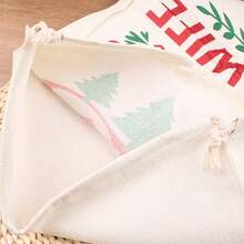 Christmas Gift Printing Linen-Like Drawstring Pouch, DIY Christmas Gift Packaging, Christmas Decoration, Essential For Gift Wrapping And Presentation - Multicolor - View 6