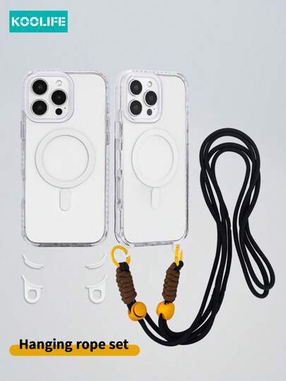 Koolife 1 件高透明度 2.0 毫米 PC 背板，带磁性无线充电、可拆卸挂绳孔支架、侧面彩色镶嵌、模制镜头框架、全覆盖手机保护壳，兼容 17 ProMax/17/17 Pro/17 Air/16/16 Pro/16 Plus/16 ProMax/11/11 Pro/11 ProMax/12/12 Pro/12 ProMax/13/13 Pro/13 Plus/14/14 Pro/14 Plus/14 ProMax/15/15 Pro/15 Plus/15 ProMax