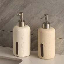 Resin Lotion Soap Dispenser, Bathroom Accessories Set, Bathroom Organizer Countertop, Empty Organizer Hand Soap Dispenser And Toothbrush Holder, Toothbrush Holder, Mouthwash Cup, Tray Set, Vanity Tray For Bathroom