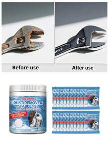 jakehoe 100毫升/盒金属表面除锈剂，20片/盒除锈泡腾片，去除不锈钢表面锈迹，清洁金属硬件，去除钢材上的油脂和锈迹
