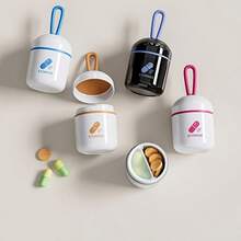 1-Pack Portable Dual Compartment Pill Organizer Box With Leakproof Lid & Chain - Medication Case, Travel-Friendly Tablet Storage With Clear Opening For Vitamins, Pills - Ideal For Travel, Home, Or Daily Use - Compatible With One Pill Box For Purse, Vitamin Holder, Stylish Medication Box, Durable Plastic Material, Compact Design, Secure Closure, Healthconscious Users - Multicolor - View 5